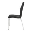 ELEGANCKIE KRZESŁO DO JADALNI, CZARNE, CHROM, DO KUCHNI, DO JADALNI