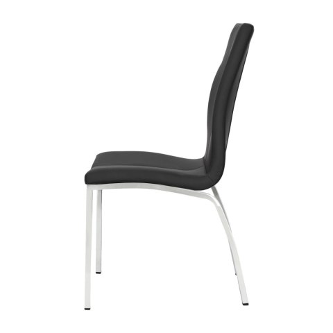 ELEGANCKIE KRZESŁO DO JADALNI, CZARNE, CHROM, DO KUCHNI, DO JADALNI