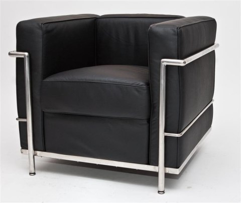 Fotel Ekskluzywny, czarna skóra, szeroki, chrom