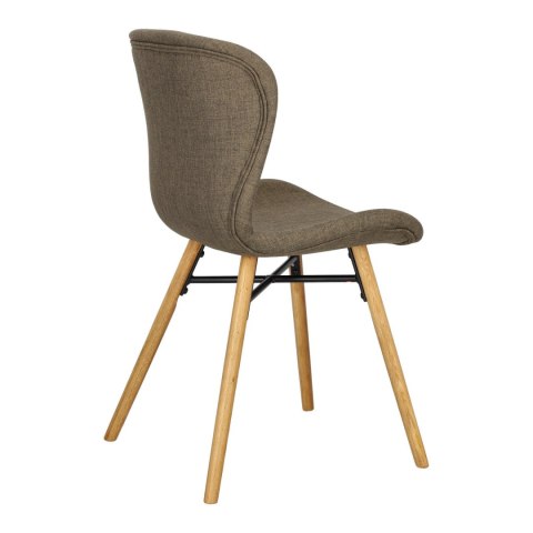 KRZESŁO DĘBOWE BRETANIA, BAWEŁNA, SZARE, SALON, DO KUCHNI, DO JADALNI