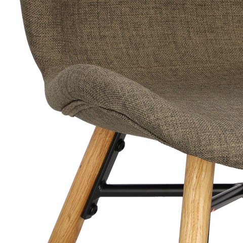 KRZESŁO DĘBOWE BRETANIA, BAWEŁNA, SZARE, SALON, DO KUCHNI, DO JADALNI