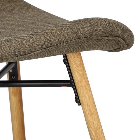 KRZESŁO DĘBOWE BRETANIA, BAWEŁNA, SZARE, SALON, DO KUCHNI, DO JADALNI