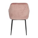 KRZESŁO VELOURIS, TAPICEROWANE, WELUROWE, SALONU, PIKOWANE, RÓŻOWE, VELVET