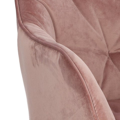 KRZESŁO VELOURIS, TAPICEROWANE, WELUROWE, SALONU, PIKOWANE, RÓŻOWE, VELVET