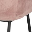 KRZESŁO VELOURIS, TAPICEROWANE, WELUROWE, SALONU, PIKOWANE, RÓŻOWE, VELVET