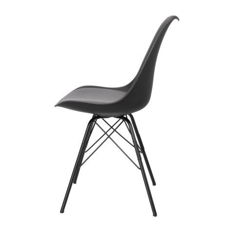 Krzesło Fiord CZARNE - SKANDYNAWSKIE, ELEGANCKIE, DO KUCHNI, DO JADALNI