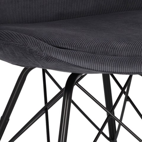 Krzesło Fiord, SKANDYNAWSKIE, TAPICEROWANE Sztruks Antracytowe