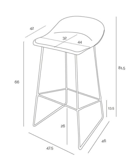 KRZESŁO BAROWE HOKER MODUS, NOWOCZESNE, METALOWE, MATOWE, STYLOWE, 66 CM