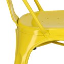METALOWE ŻÓŁTE KRZESŁO ARTPRO LOFT, INDUSTRIALNE, DO KUCHNI, DO JADALNI