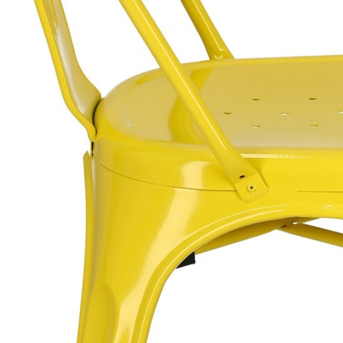 METALOWE ŻÓŁTE KRZESŁO ARTPRO LOFT, INDUSTRIALNE, DO KUCHNI, DO JADALNI