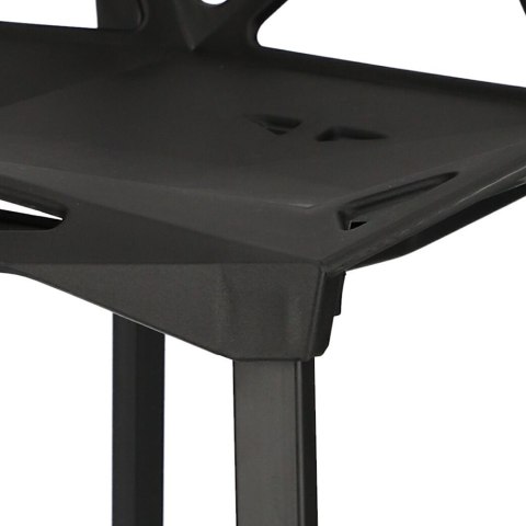 NOWOCZESNE CZARNE KRZESŁO, AŻUROWE, DO JADALNI, DO KUCHNI, DO OGRODU