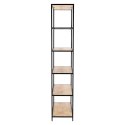 REGAŁ DENMARK, DĄB, 6 PÓŁEK, CZARNY METAL, LOFT, INDUSTRIALNY, 185 CM