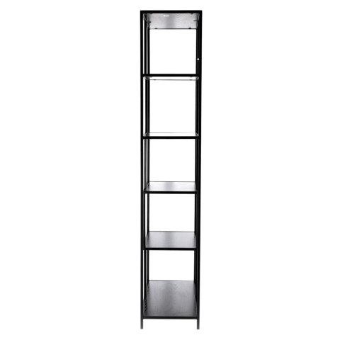REGAŁ DENMARK II, CZARNY, METALOWY, INDUSTRIALNY, LOFT, 186 CM, 6 PÓŁEK