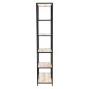 Regał DENMARK II Dąb jasny, metal, 6 półek, LOFT