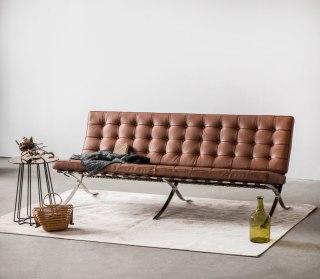 Sofa BA3 3 osobowa, jasny brąz skóra naturalna ( Rozmiar: uniwersalny )