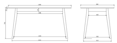 Stół Nagano M biały blat