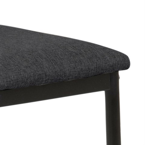 TAPICEROWANY HOKER Z OPARCIEM, GRAFITOWY, ELEGANCKI