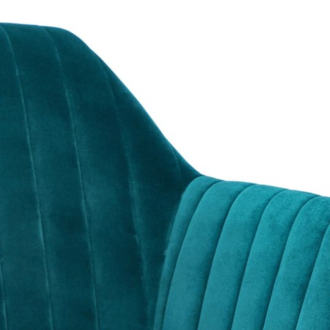 TURKUSOWE TAPICEROWANE KRZESŁO DO JADALNI, DO SALONU, Z PODŁOKIETNIKAMI