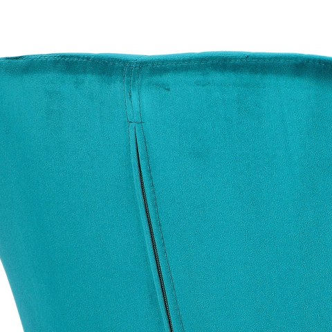 TURKUSOWE TAPICEROWANE KRZESŁO DO JADALNI, DO SALONU, Z PODŁOKIETNIKAMI