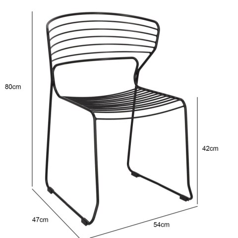 INDUSTRIALNE CZARNE KRZESŁO, METALOWE, NIETYPOWE, KRATA, DO JADALNI, KUCHNI