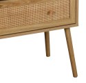 KOMODA SORENA, 3 SZUFLADY, RATTAN, STYL BOHO, JASNY DĄB, DREWNO, SALON