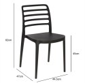 NOWOCZESNE CZARNE KRZESŁO DO KUCHNI, NA BALKON, WYTRZYMAŁE