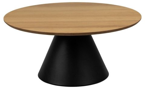 STOLIK KAWOWY GEOMETRIA, OKRĄGŁY, ŁAWA, DĄB, CZARNY, LOFT, DO SALONU