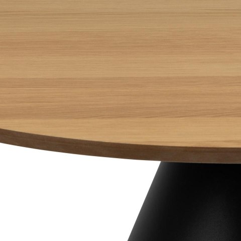 STOLIK KAWOWY GEOMETRIA, OKRĄGŁY, ŁAWA, DĄB, CZARNY, LOFT, DO SALONU