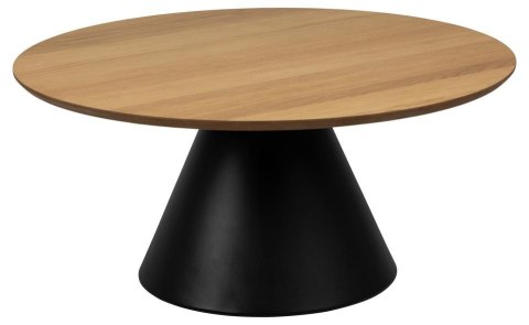 STOLIK KAWOWY GEOMETRIA, OKRĄGŁY, ŁAWA, DĄB, CZARNY, LOFT, DO SALONU