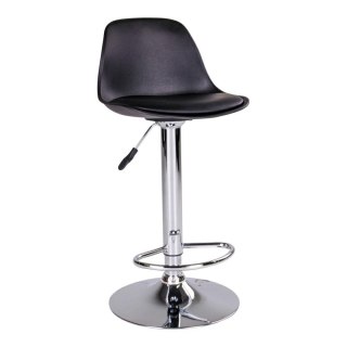 Hoker Trondheim czarny obrotowy regulowany z oparciem do kuchni loftowy Intesi 60-82 cm ( Rozmiar: uniwersalny )