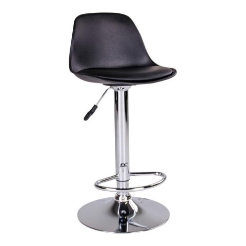 Hoker Trondheim czarny obrotowy regulowany z oparciem do kuchni loftowy Intesi 60-82 cm ( Rozmiar: uniwersalny )