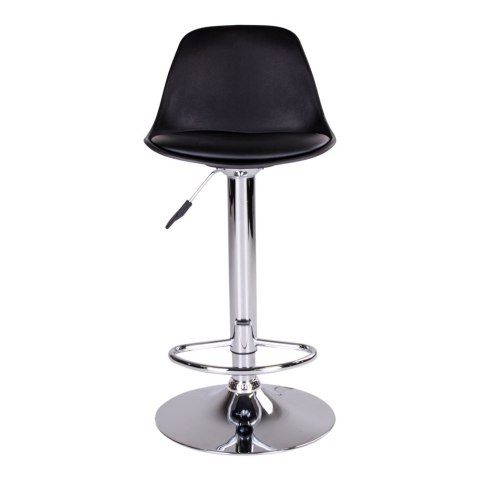 Hoker Trondheim czarny obrotowy regulowany z oparciem do kuchni loftowy Intesi 60-82 cm ( Rozmiar: uniwersalny )