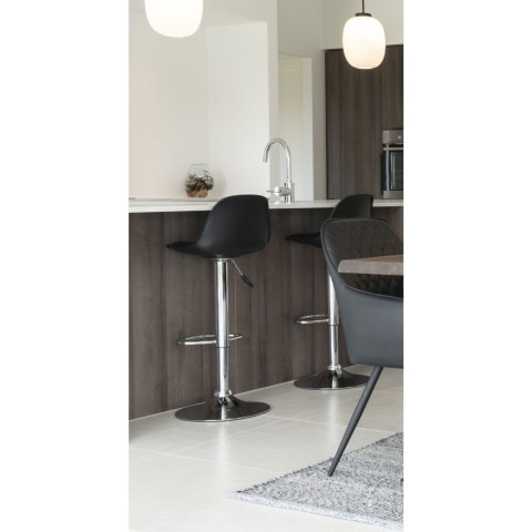 Hoker Trondheim czarny obrotowy regulowany z oparciem do kuchni loftowy Intesi 60-82 cm ( Rozmiar: uniwersalny )