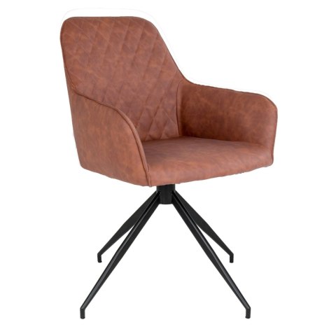 Krzesło do jadalni Harbo Intesi obrotowe brązowe ekoskóra z podłokietnikami loft vintage ( Rozmiar: uniwersalny )