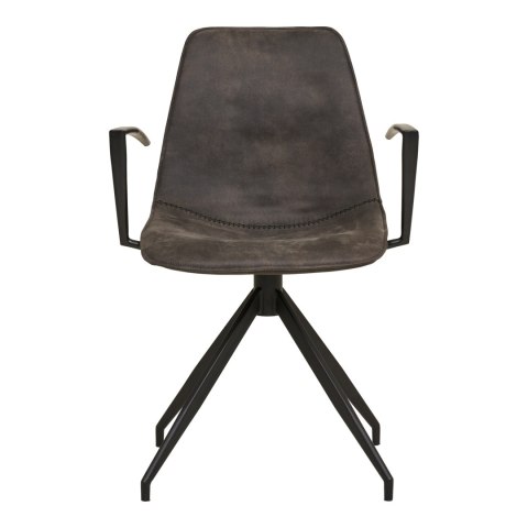 Krzesło obrotowe tapicerowane Monaco Arm Intesi szare skandynawskie z podłokietnikami do jadalni ( Rozmiar: uniwersalny )