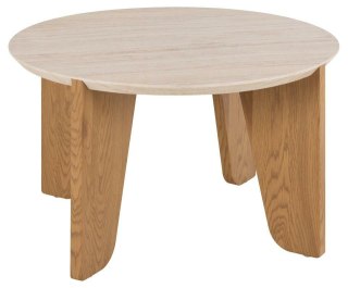 Stolik kawowy Dockland śr. 80cm trawertyn/dąb ( Rozmiar: uniwersalny )