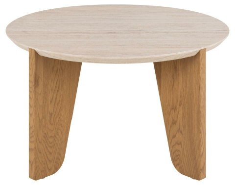 Stolik kawowy Dockland śr. 80cm trawertyn/dąb ( Rozmiar: uniwersalny )