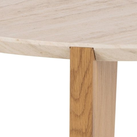 Stolik kawowy Dockland śr. 80cm trawertyn/dąb ( Rozmiar: uniwersalny )