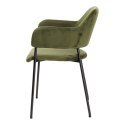 Zestaw 2 krzeseł Lima welurowych z podłokietnikami zielone