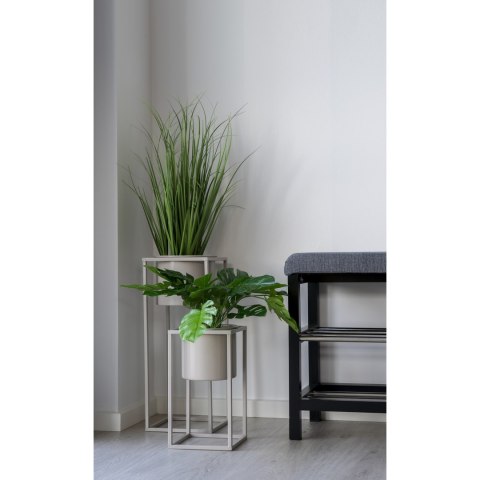 Zestaw 2 metalowych kwietników Marla beżowych do salonu i na balkon Intesi 50,5 cm ( Rozmiar: uniwersalny )