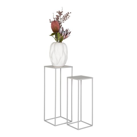 Zestaw metalowych kwietników Beja Intesi szary nowoczesny do salonu i biura 60/50 cm ( Rozmiar: uniwersalny )