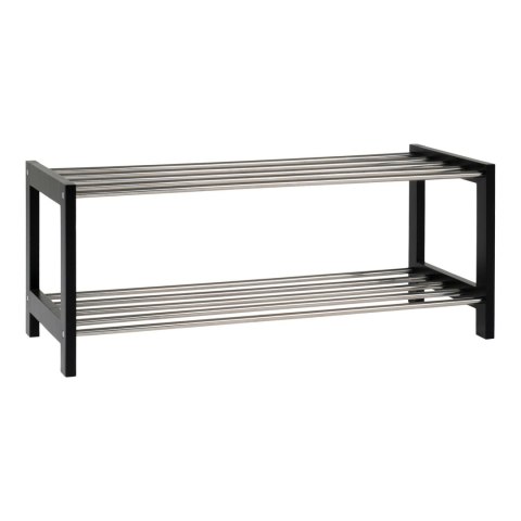 Czarna półka na buty Padova Intesi do przedpokoju metalowo-drewniana klasyczna 78 cm ( Rozmiar: uniwersalny )
