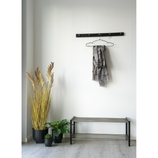 Czarna półka na buty Padova Intesi do przedpokoju metalowo-drewniana klasyczna 78 cm ( Rozmiar: uniwersalny )