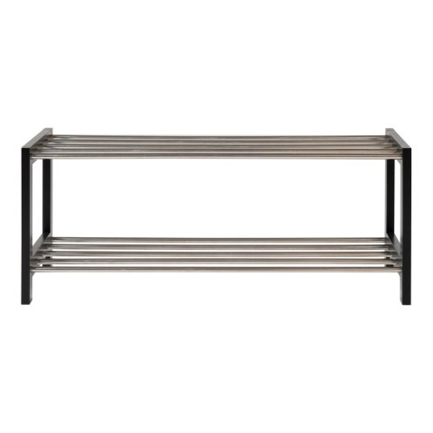 Czarna półka na buty Padova Intesi do przedpokoju metalowo-drewniana klasyczna 78 cm ( Rozmiar: uniwersalny )