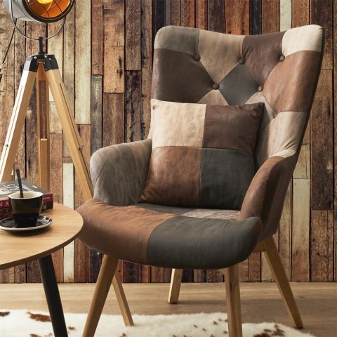 Fotel uszak Helsinki brązowy patchwork ( Rozmiar: uniwersalny )