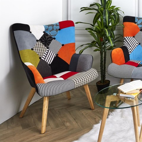 Fotel uszak Helsinki multikolor patchwork ( Rozmiar: uniwersalny )