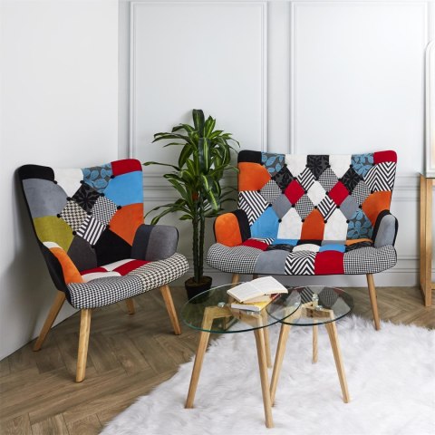 Fotel uszak Helsinki multikolor patchwork ( Rozmiar: uniwersalny )
