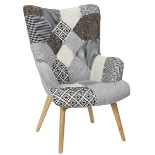 Fotel uszak Helsinki szary patchwork ( Rozmiar: uniwersalny )