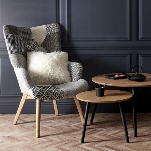 Fotel uszak Helsinki szary patchwork ( Rozmiar: uniwersalny )