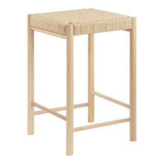 Hoker Abano drewniany z plecionką boho rustykalny 66,5 cm do kuchni i wyspy Intesi ( Rozmiar: uniwersalny )